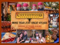 Cottonwood Steakhouse logo and photos