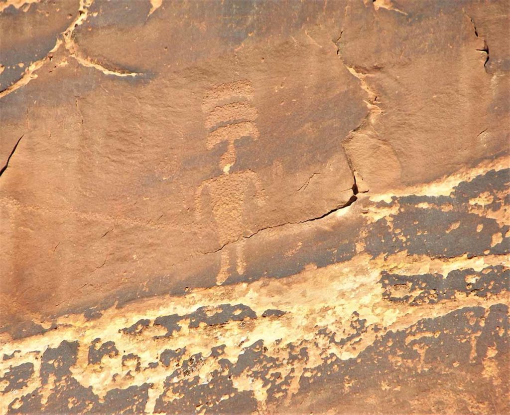 Sand Island Petroglyph Figure with Headdress