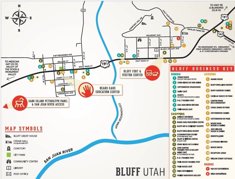 Bluff Utah map
